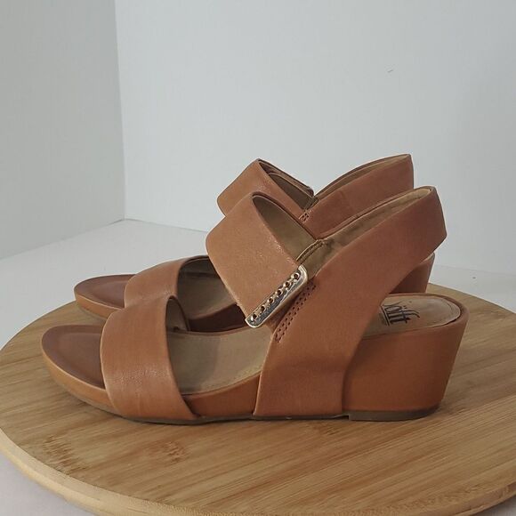 Sofft Women's Leather Wedge Sandal Camel Size 6M - Picture 6 of 11
